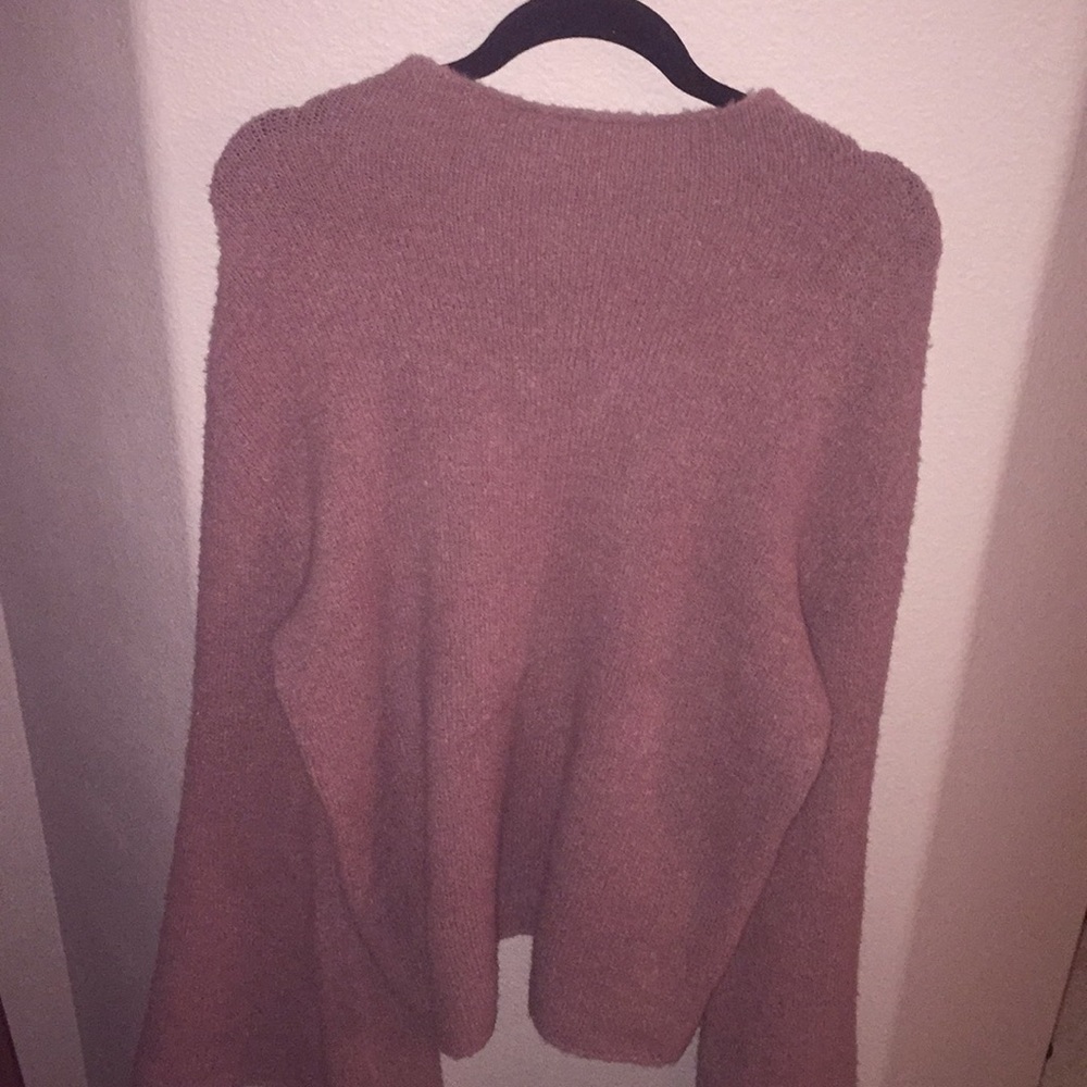 Mauve wool long sweater